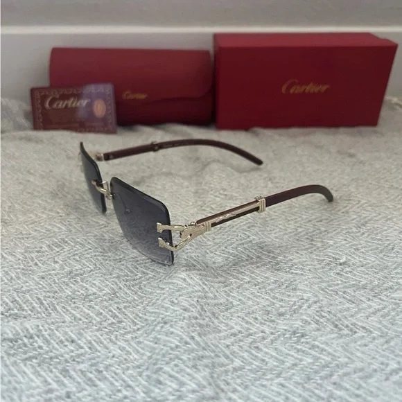 Cartier Unisex Sunglasses - Black and purple.